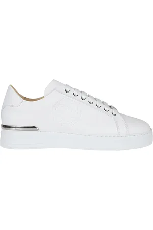Philipp Plein Sko, Herre, Hvid, 41 EU, Læder, Hexagon Sneakers
