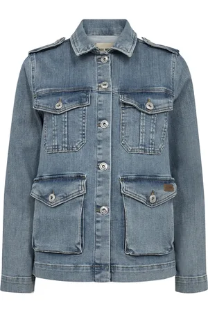 Mos Mosh Jakke, Dame, Blå, XL, Denim, Denim jakke med smarte detaljer