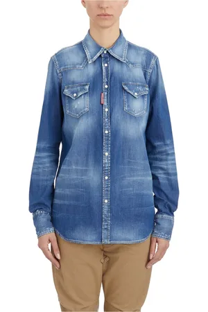 Dsquared2 Bluser & Skjorter, Dame, Blå, 2XS, Denim, Denim Western Skjorte