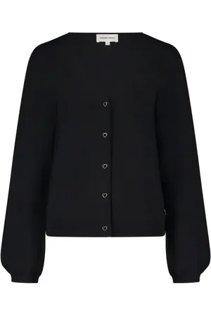 Fabienne Chapot Strik, Dame, Sort, XS, Uld, Molly V-Neck Cardigan