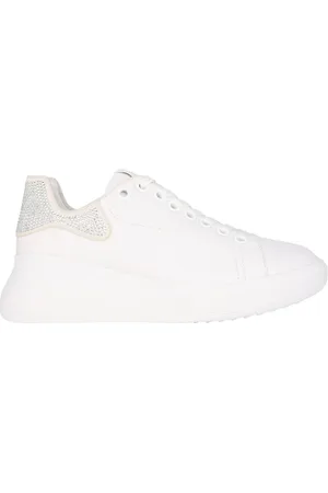 Högl Sko, Dame, Hvid, 38 1/2 EU, Læder, Hvide læder platform sneakers til salg