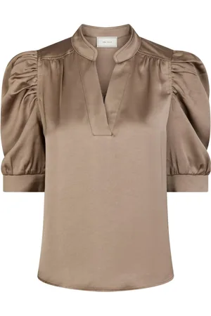 Neo Noir Bluser & Skjorter, Dame, , L, Polyester, Sateen Bluse Mørk Taupe