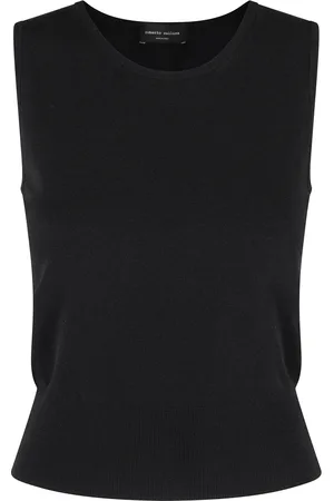 Roberto Collina Top, Dame, Sort, S, Bred Stropløs Top