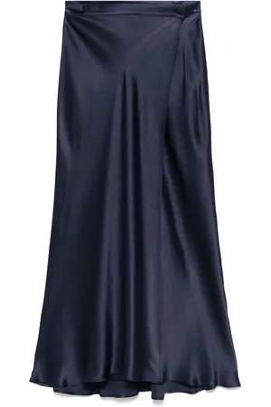 SEMICOUTURE Nederdel, Dame, Blå, M, Blå Silkeblanding Elegant Nederdel