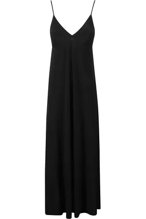 Norma Kamali Kjole, Dame, Sort, XS, Lang Slip Kjole i Trendy Stil