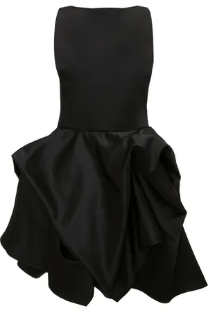 J.W.Anderson Kjole, Dame, Sort, XS, Satin, Peplum Bustier Kjole