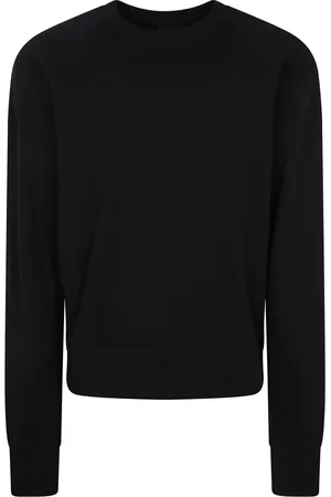 THOM KROM Strik, Herre, Sort, S, Rundhalset Sweatshirt til Mænd