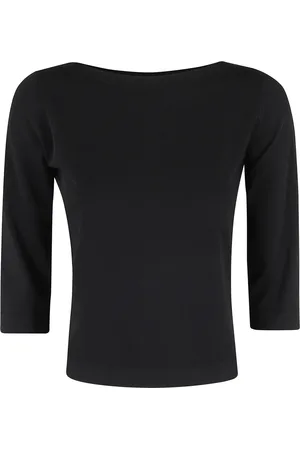 Roberto Collina Top, Dame, Sort, L, Bådhals Sweater
