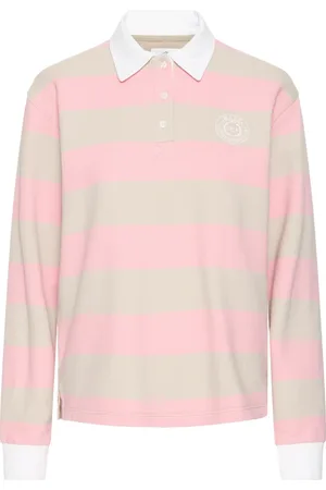 Ball Top, Dame, Flerfarvet, XS, Stribet Polo Top Pink Dolphin