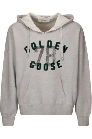 Golden Goose Sweathshirts & Hoodies, Herre, Grå, S, Bomuld, Vintage bomuldshættetrøje med broderi