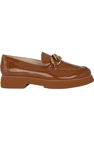 Högl Sko, Dame, Brun, 41 1/2 EU, Læder, Brun Patent Dames Loafer