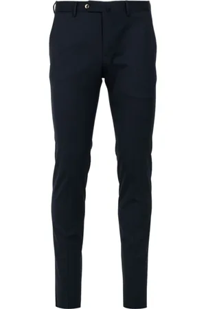 PT Torino Bukser, Herre, Blå, S, Uld, Blå Uld Skræddersyet Bukser Slim Fit