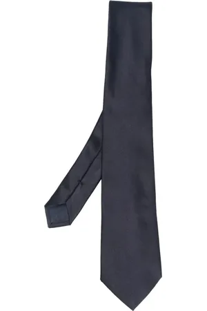 Giorgio Armani Tilbehør, Herre, Blå, ONE SIZE, Elegant Silkeslips til Mænd