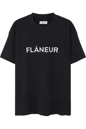 FLÂNEUR Top, Herre, Sort, S, Trykt Logo T-shirt