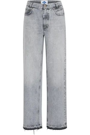 Ball Jeans, Dame, Blå, 2XS L34, Denim, Grå Denim Straight Leg Jeans