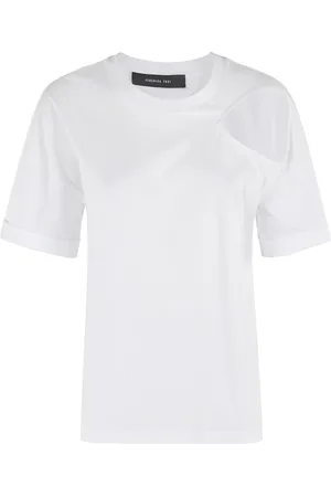 FEDERICA TOSI Top, Dame, Hvid, S, Jersey Cut Out Top