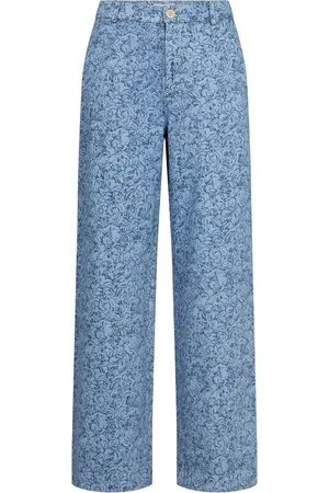Part Two Jeans, Dame, Blå, L, Denim, Denim Rose Wide Leg Jeans