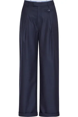 Ball Bukser, Dame, Blå, M, Uld, Elegant Suit Bukser Seaborne