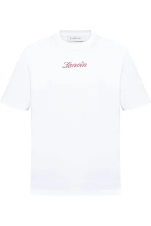 Lanvin Top, Herre, Hvid, XL, Bomuld, Script Logo T-shirt