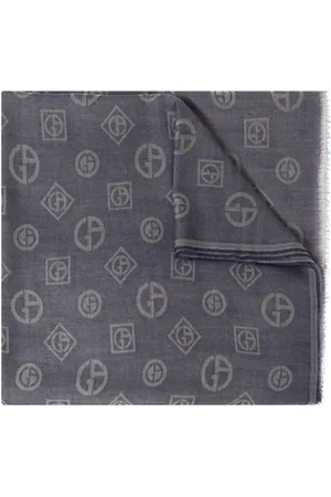 Giorgio Armani Tilbehør, Herre, Blå, ONE SIZE, Uld, Kashmir tørklæde
