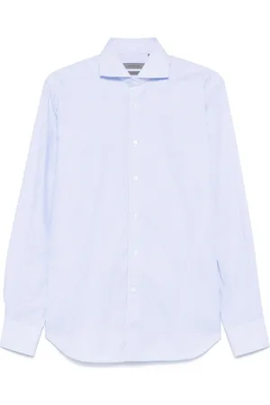 corneliani Skjorte, Herre, Blå, XL, Uld, Klar Blå Stilfuld Herreskjorte