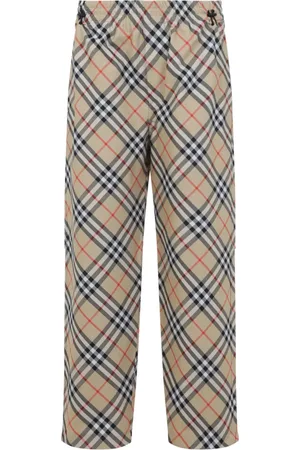 Burberry Bukser, Herre, Flerfarvet, M, Polyester, Sand Check Bukser