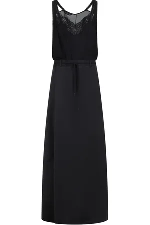 Balenciaga Kjole, Dame, Sort, 2XS, Polyester, Sort Patchet Slip Kjole