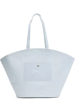 Nº21 Taske, Dame, Blå, ONE SIZE, Uld, Hvide tasker med læder skulderstropper