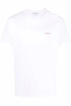 Maison Labiche Top, Herre, Hvid, XL, Bomuld, Broderet slogan t-shirt