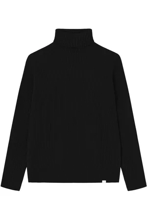 Les Deux Strik, Herre, Sort, L, Uld, Eddie Wool Rib Roll Neck Sweater
