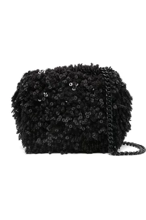 Essentiel Antwerp Taske, Dame, Sort, ONE SIZE, Satin, Broderet Crossbody Taske