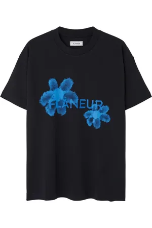 FLÂNEUR Top, Herre, Sort, L, Blomster Akvarel Skjorter