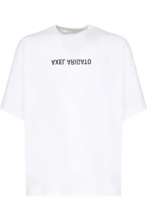 Axel Arigato Top, Herre, Hvid, S, Bomuld, Hvid Logo Print T-shirts og Polos