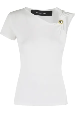 FEDERICA TOSI Top, Dame, Hvid, S, Strækbar viskose smykker