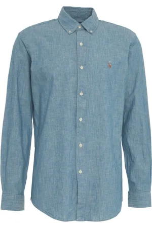 Ralph Lauren Skjorte, Herre, Blå, XL, Denim, Blå Denim Custom Fit Skjorte