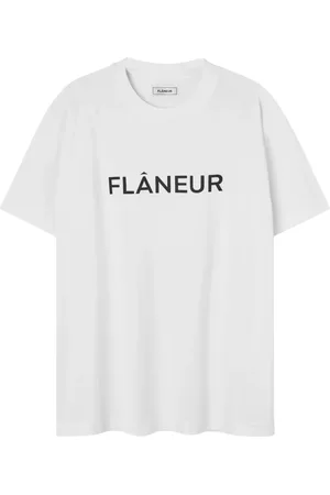 FLÂNEUR Top, Herre, Hvid, XL, Trykt Logo T-shirt