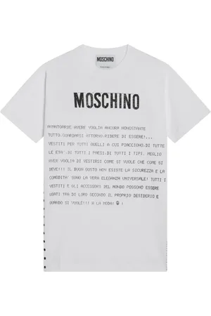 Moschino Top, Dame, Hvid, XS, Kortærmet rund hals T-shirt