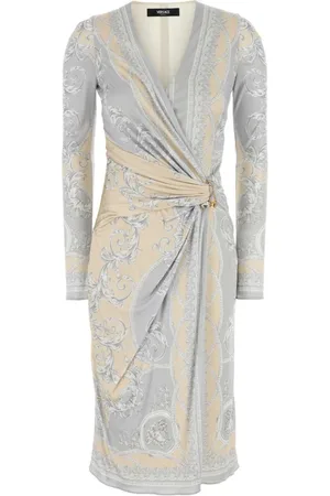 VERSACE Kjole, Dame, Flerfarvet, L, Elegant Viscose Kjole