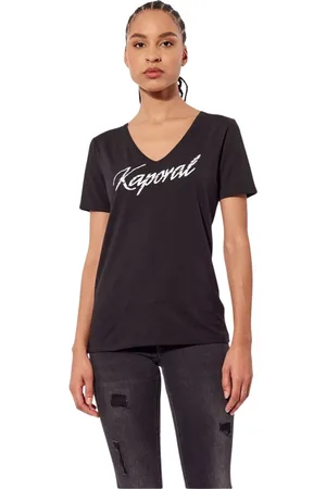 Kaporal 5 Top, Dame, Sort, S, Bomuld, Kortærmet Trykt T-shirt