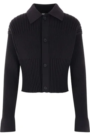 CFCL Strik, Dame, Sort, L, Fluted Cropped Cardigan