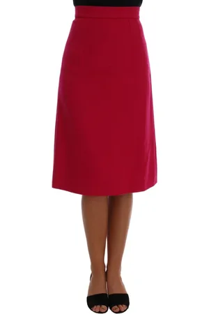 Dolce & Gabbana Nederdel, Dame, Lyserød, 3XS, Uld, Elegant A-Line Wool Skirt i