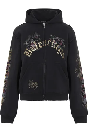 Balenciaga Sweathshirts & Hoodies, Dame, Sort, S, Bomuld, Faded Zip-Up Jakke