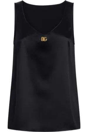 Dolce & Gabbana Top, Dame, Sort, M, Elegant Silke Top til Kvinder