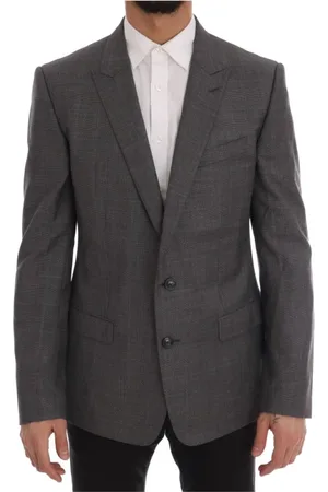 Dolce & Gabbana Jakke, Herre, Grå, XL, Uld, Elegant Martini Tjekket Uld Blazer