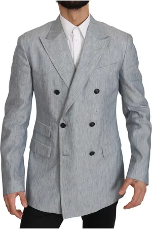 Dolce & Gabbana Jakke, Herre, Blå, M, Elegant lyseblå dobbeltradet blazer