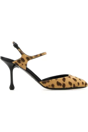 Jimmy Choo Sko, Dame, Brun, 36 EU, Læder, Leopard Print Slingback Hæle