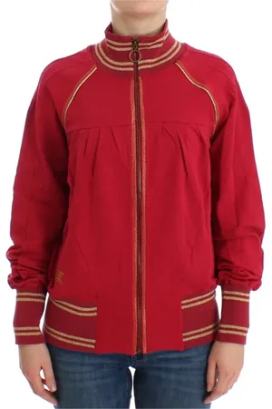 John Galliano Sweathshirts & Hoodies, Dame, Lyserød, 2XS, Bomuld, Elegant lyserød lynlås cardigan med logo detaljer