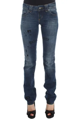 John Galliano Jeans, Dame, Blå, W26, Denim, Elegant Bootcut Denim Jeans Wash