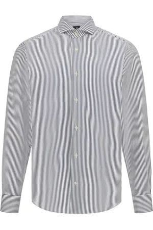 Boggi Milano Skjorte, Herre, Blå, XL, Bomuld, Slim Fit Poplin Skjorte