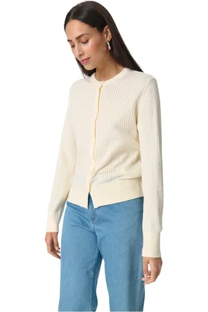 Soaked in Luxury Strik, Dame, Hvid, M, Uld, Hvid Strik Cardigan Whisper Stil